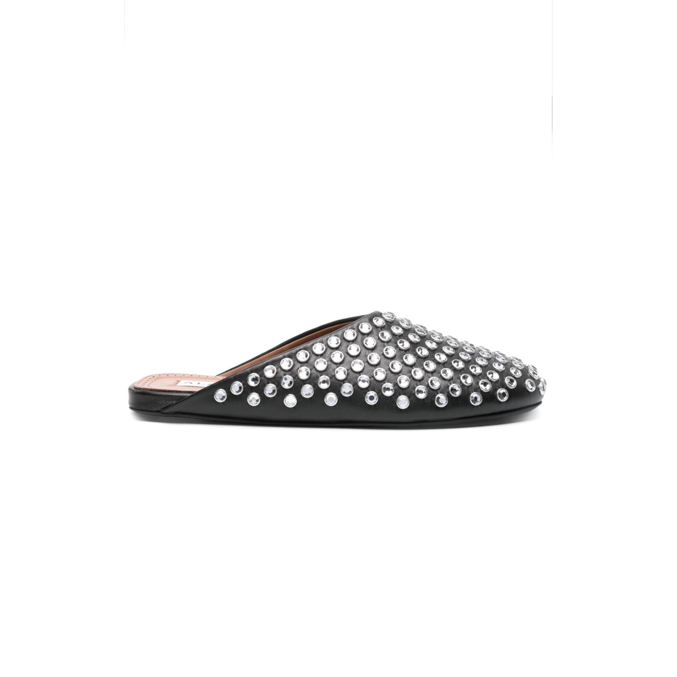 ALAÏA CRYSTAL-EMBELLISHED LEATHER MULES 